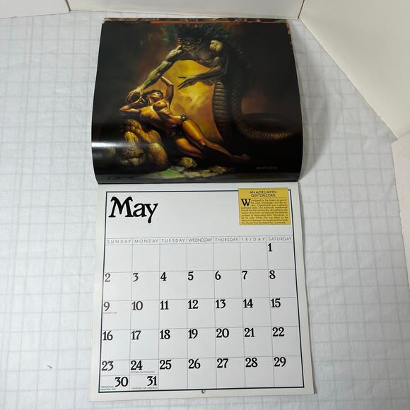 1993 Boris Vallejo Mythology Calendar - Unused same dates again in 2027 /38 - Picture 12 of 16